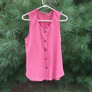 Peach Toned Button Tank